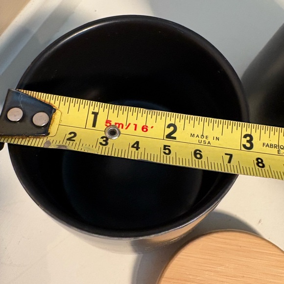 Black Canister Set with Wooden Lids - Picture 5 of 7